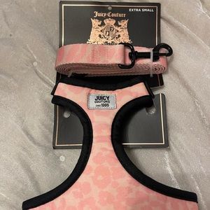 Juicy Couture dog leash and harness set